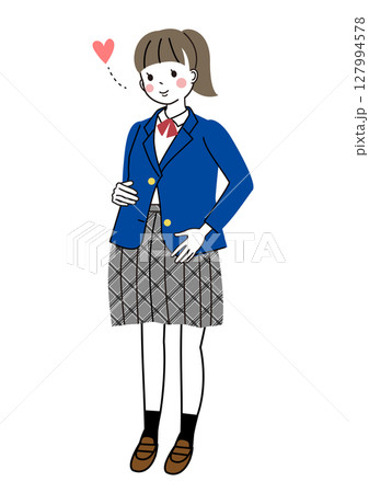 出産を楽しみにしている妊娠中の女子高校生 127994578