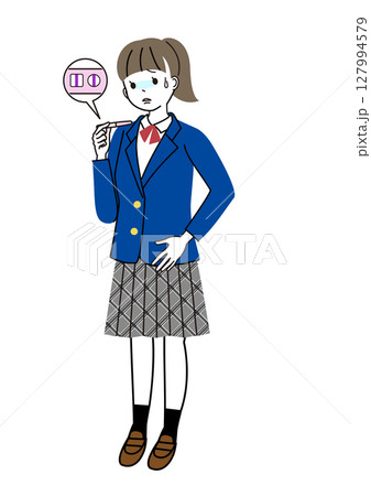 高校生の妊娠　妊娠が判明して青ざめている女の子 127994579