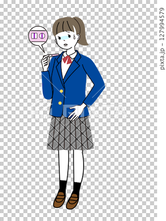高校生の妊娠　妊娠が判明して青ざめている女の子 127994579