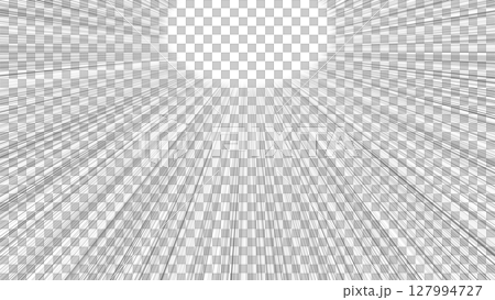 上中央に収束する透明背景の漫画集中線 127994727