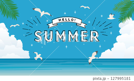 夏の海の風景（フルHD 16:9サイズ） 127995181