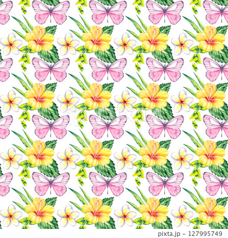 Tropical Summer Flamingo Illustration Collection Tropical Summer Flamingo Illustration Collection 127995749