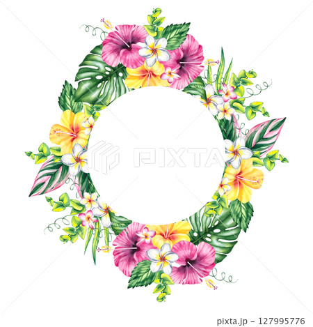 Tropical Summer Flamingo Illustration Collection 127995776