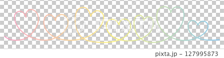 Seven connected colorful gradient line hearts 127995873