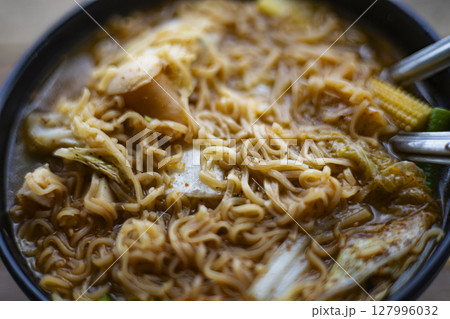 Instant Noodles, Tom Yum Kung Flavor, Background for advertising and wallpaper in culture and food scene. 127996032