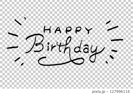 手描き風ハッピーバースデー文字イラスト 127996118