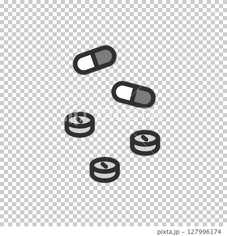 錠剤　カプセル　飲み薬　内服薬のイラスト 127996174
