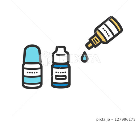 目薬　点眼薬のイラスト 127996175