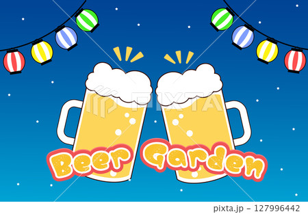 ビアガーデン　バナー　夜背景 127996442