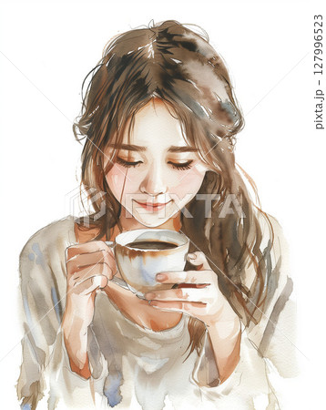 飲み物を飲む女性 127996523