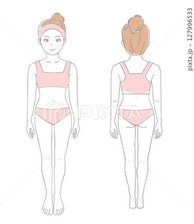 女性の全身 127996533