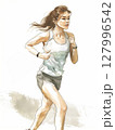 ランニングする女性 127996542