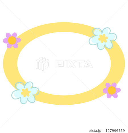 Cute illustration of flowers with blank space for name tag, text bubble, sticker, print, memo note, sticky note, notepads, paper design, spring, summer, back to school, nature, garden, plants Cute illustration of flowers with blank space for name tag, text bubble, sticker, print, memo note, sticky note, notepads, paper design, spring, summer, back to school, nature, garden, plants 127996559