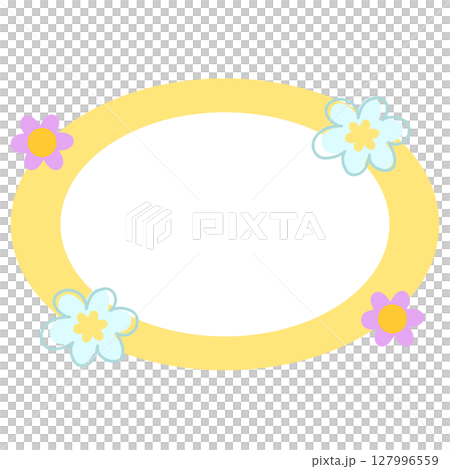 Cute illustration of flowers with blank space for name tag, text bubble, sticker, print, memo note, sticky note, notepads, paper design, spring, summer, back to school, nature, garden, plants Cute illustration of flowers with blank space for name tag, text bubble, sticker, print, memo note, sticky note, notepads, paper design, spring, summer, back to school, nature, garden, plants 127996559