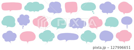 シンプルな吹き出しのベクターイラストセット。ふきだし、フレーム、おしゃれ、ゆるい 127996651