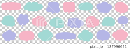 シンプルな吹き出しのベクターイラストセット。ふきだし、フレーム、おしゃれ、ゆるい 127996651