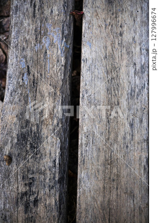 Toddler's Scribbles On The House Wall, Background for advertising and wallpaper in wood and texture scene. 127996674