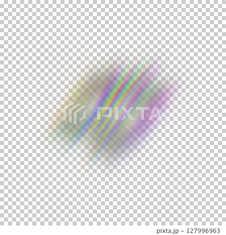 透明背景のカラフルな光のバーストエフェクト 127996963