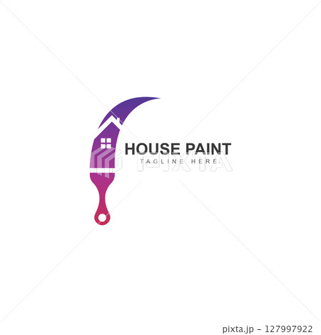 Housebulding paint logo icon vector illustration Housebulding paint logo icon vector illustration 127997922