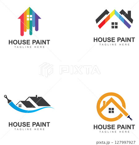 Housebulding paint logo icon vector illustration Housebulding paint logo icon vector illustration 127997927