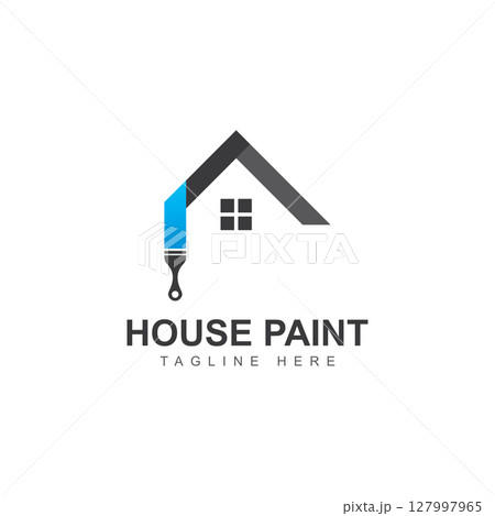 Housebulding paint logo icon vector illustration Housebulding paint logo icon vector illustration 127997965