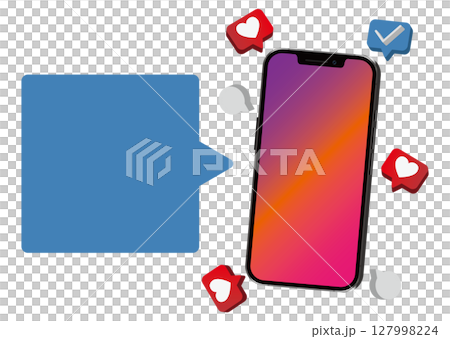 Smartphone and SNS screen 127998224