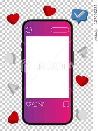 Smartphone and SNS screen 127998225