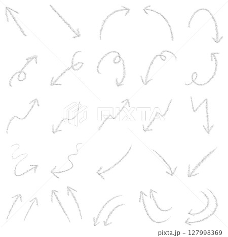 輝く手描きの透明背景矢印アイコンセット 輝く手描きの透明背景矢印アイコンセット 127998369