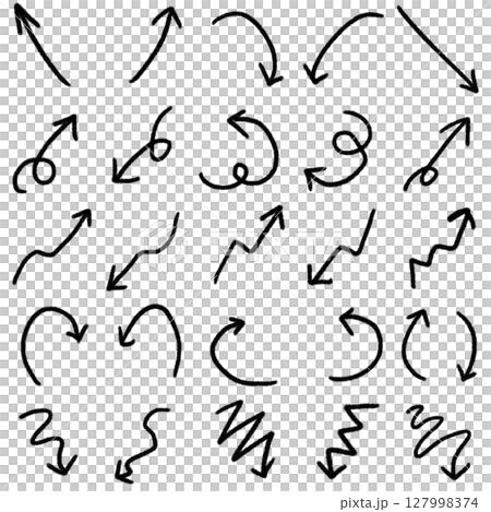 手繪透明背景箭頭圖示集 127998374