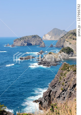 伊豆半島　奥石廊　あいあい岬　タテ位置 127998782