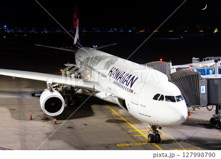 ハワイアン航空A330夜間タキシング ハワイアン航空A330夜間タキシング 127998790