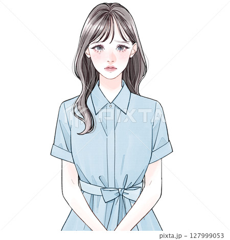 20代女性(清楚系)_悲しい 127999053