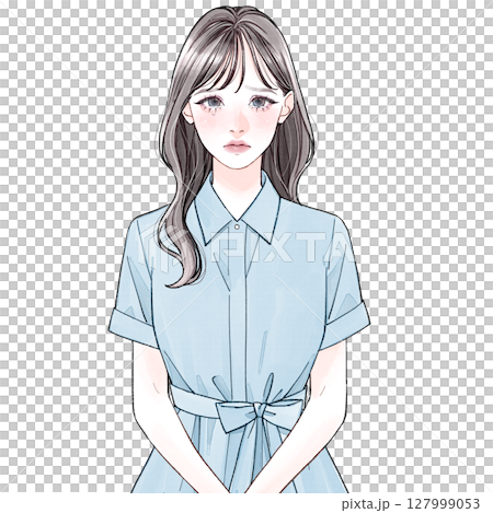 20代女性(清楚系)_悲しい 127999053