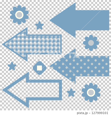 Simple arrow vector illustration set in blue 127999101