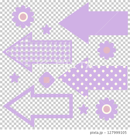 簡單箭頭向量插圖設定紫色 127999105