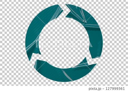 Green recycle symbol paper isolated on transparent background 127999361