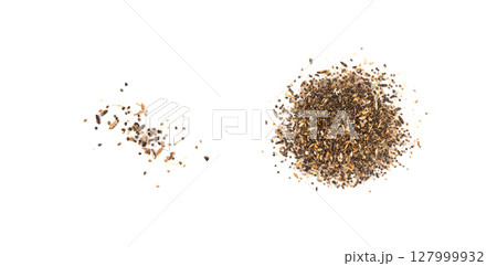 Cardamom Seeds Isolated, Dry Cardamon Cardamom Pods on White Background 127999932