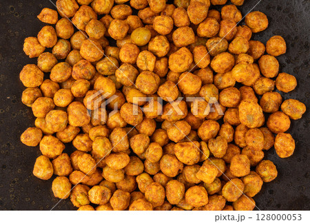 Roasted chickpeas, leblebi pile, spicy fried chana, crispy chick peas with mint and spices, east snack Roasted chickpeas, leblebi pile, spicy fried chana, crispy chick peas with mint and spices, east snack 128000053