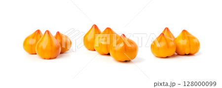 Yellow-red striped tomatoes isolated Yellow-red striped tomatoes isolated 128000099