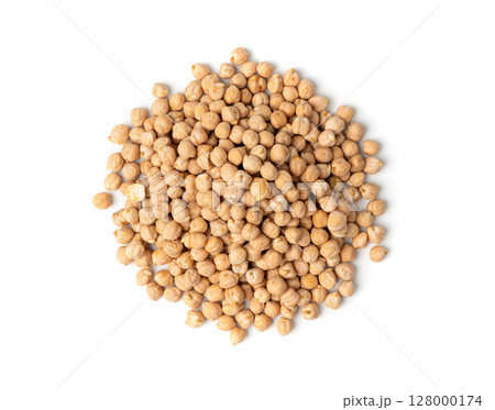 Chickpea, chick pea pile, dry Cicer arietinum fruits, raw Bengal gram legume, garbanzo beans Chickpea, chick pea pile, dry Cicer arietinum fruits, raw Bengal gram legume, garbanzo beans 128000174