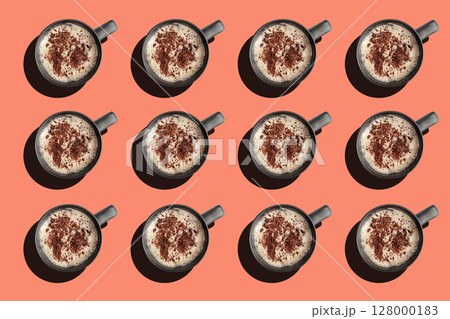 Hot Chocolate Cup Pattern, Cacao Mug Wallpaper, Cocoa Beverage Cpllage 128000183