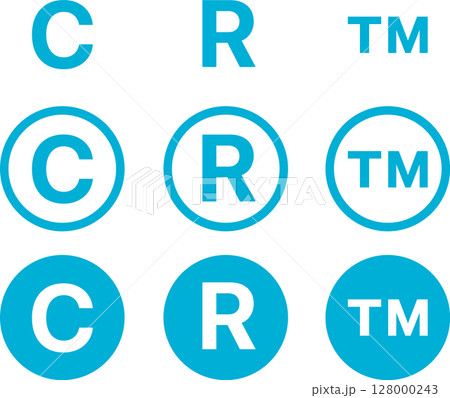 著作権・登録・商標のアイコン・イラスト・シンボル青 128000243
