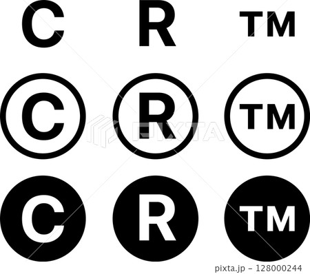 著作権・登録・商標のアイコン・イラスト・シンボル 著作権・登録・商標のアイコン・イラスト・シンボル 128000244