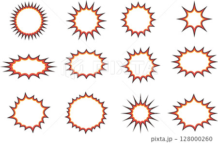 バクダン・吹き出しフレーム素材赤 128000260