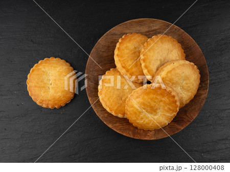 Netherlands traditional cookies, Holland almond filled cake, Dutch marzipan pastry, Gevulde koek 128000408