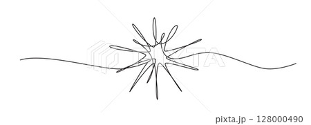 One line sun vector icon. Continuous sunshine outline, sunrise doodle, summer line illustration 128000490