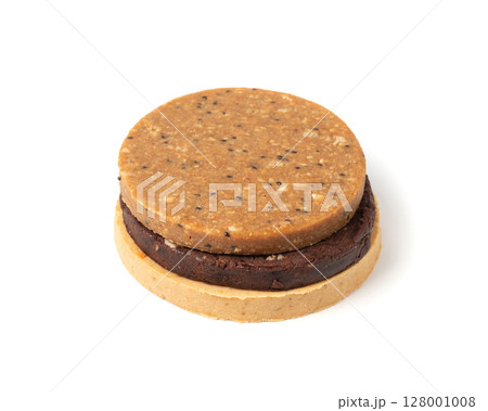 Protein cookie, round protein brownie with chocolate and cocoa, gluten-free cookies 128001008