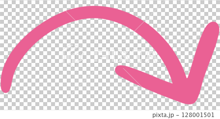 一本線の手書き矢印のイラスト3（ピンク） 128001501