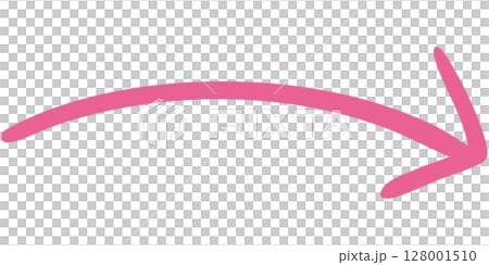 單線手繪箭頭 9（粉紅色）的插圖 128001510