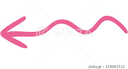 一本線の手書き矢印のイラスト10（ピンク） 128001512